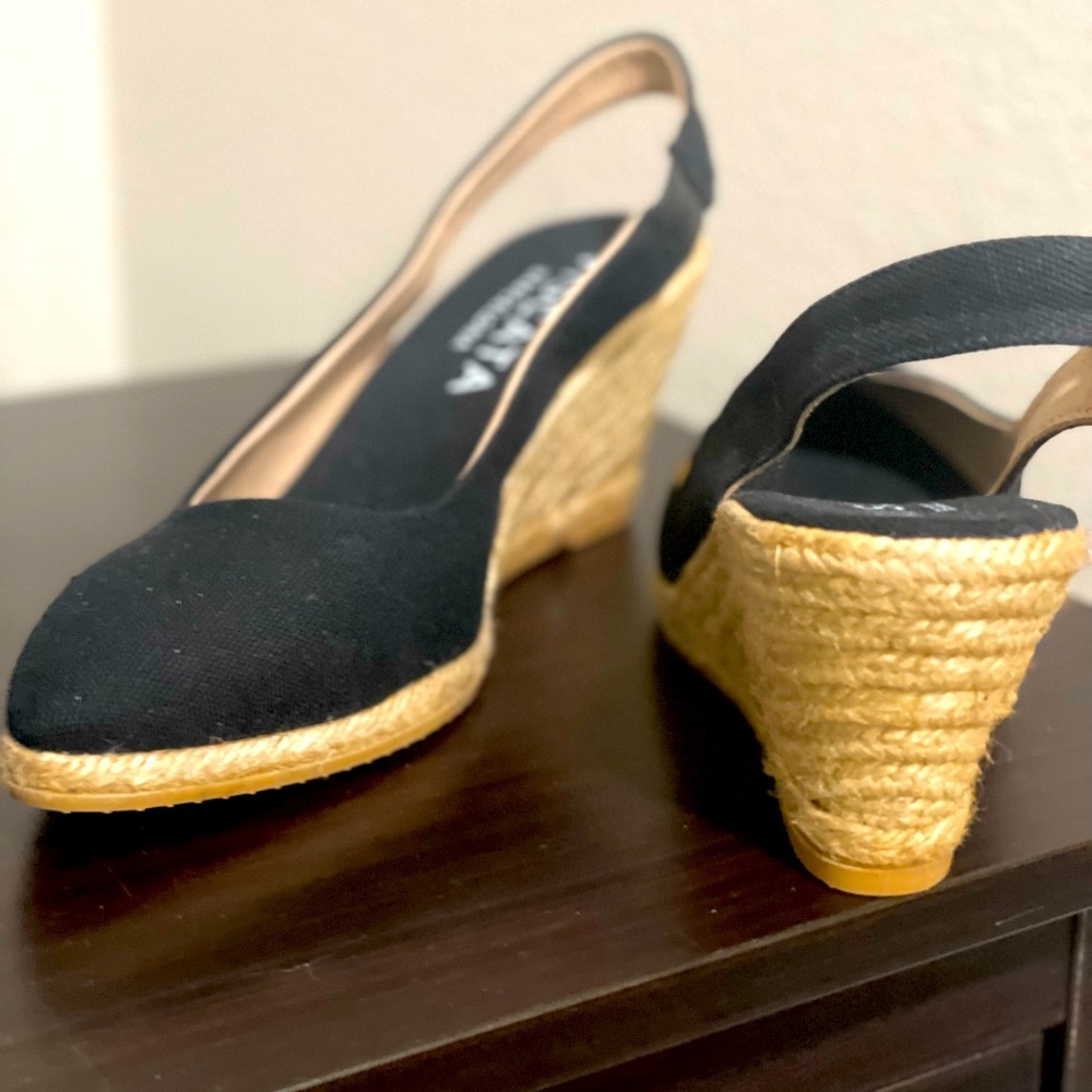 Viscata Barcelona Black Wedge Slingback